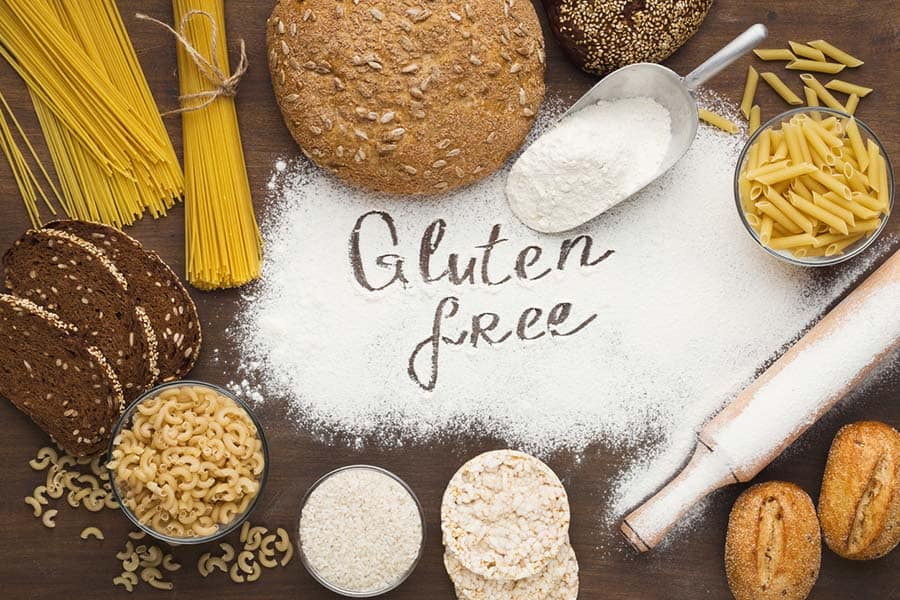 Different types of gluten free food