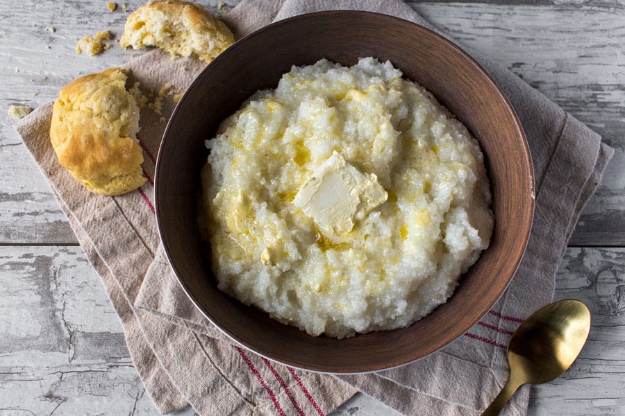 A bowl of healthy gluten free grits