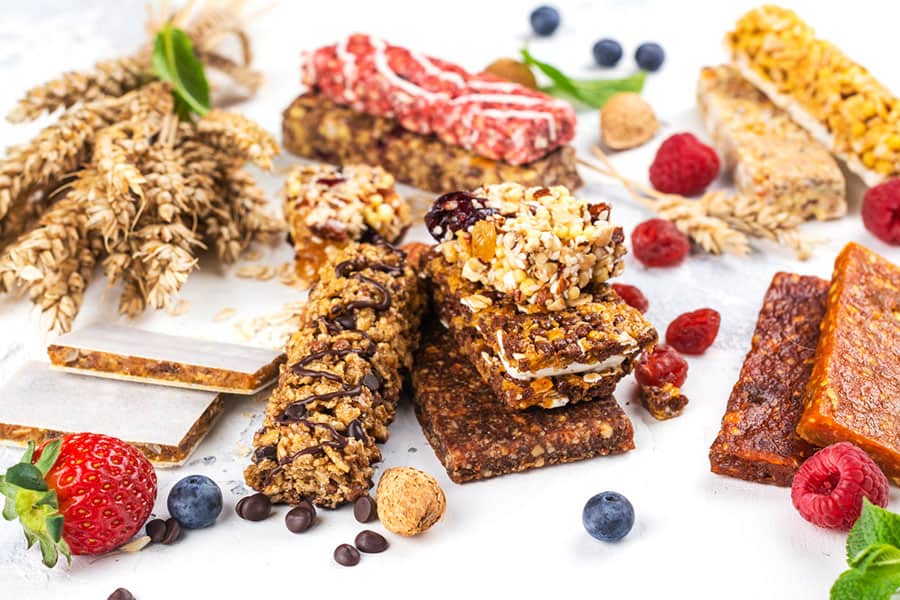 Assortment of different gluten free cereal and bars