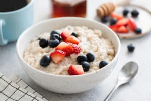 Bowl of oatmeal with berries