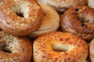 Close-up of sweet and savory bagels