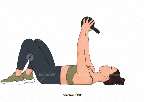 GIF demonstrating Supine Kettlebell Pullover workout