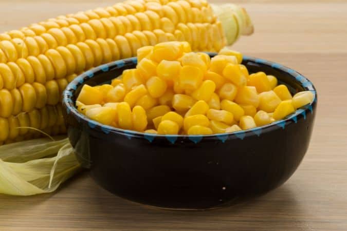 boiled corn in a bowl